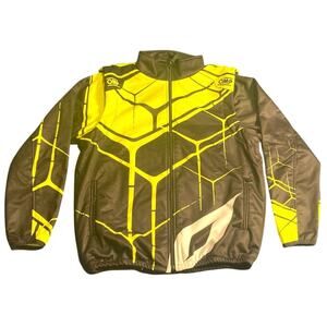 OMP Italy Racing Jacket Sweatshirt Detachable Sleeves Yellow Black Size L